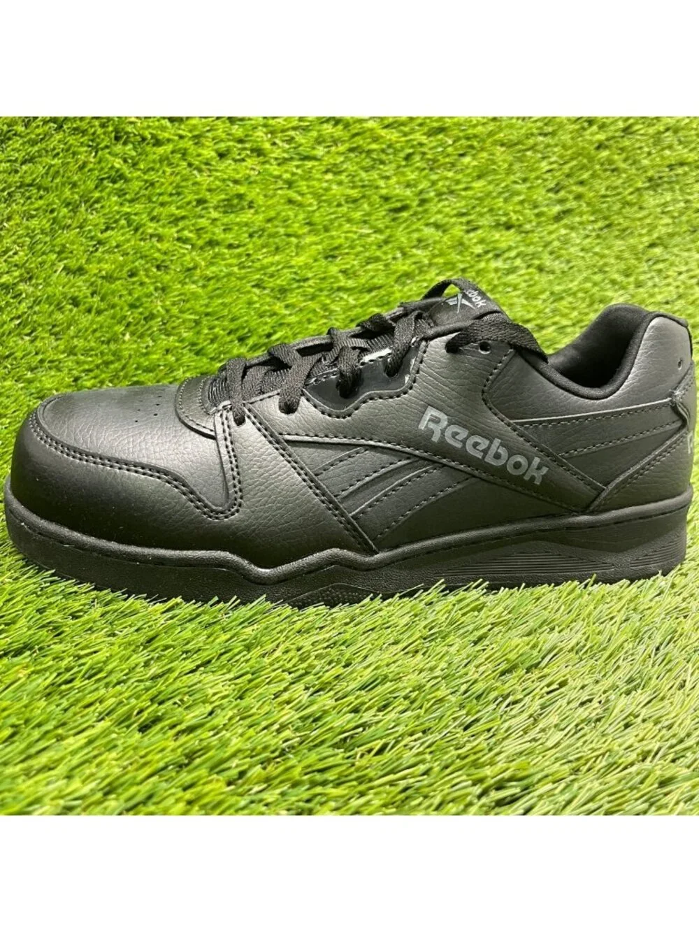 Reebok BB4500 Low Mens Size 8E Black Leather Composite Toe Safety Work Shoes